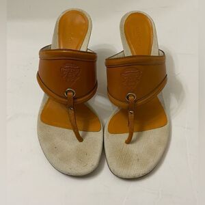 Gucci Women's White and Orange Sandals size 7